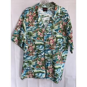 Kraft Klothes Mens XL Multicolor Hawaiian Floral Short Sleeve Button up